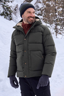 Manteau isolé doublé en sherpa Manta pour hommes - Kaki