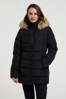 Nola Womens Long Padded Jacket - Black