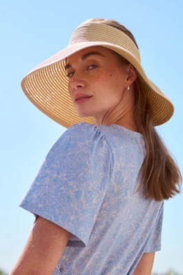 Packable Womens Sun Visor - Light Beige