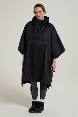 Pakka Womens Waterproof Poncho - Black