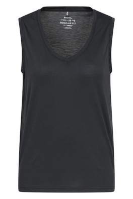 Quick Dry Womens V Neck Vest - Black