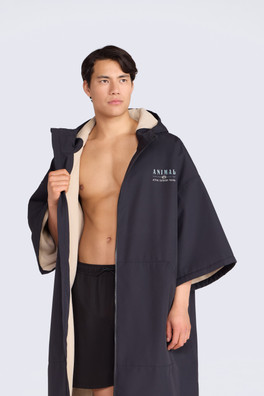 Misty Mens Fleece Lined Changing Robe - Dark Grey