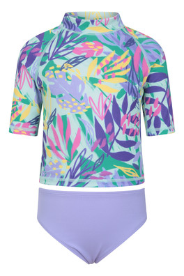 Printed Kids Rash Vest with Bikini Pant Set - Mixed