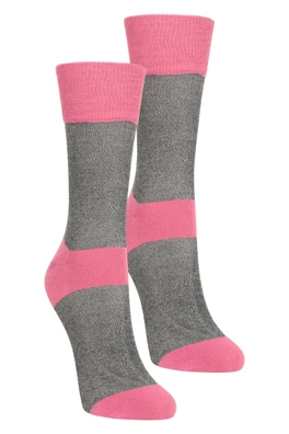 IsoCool Womens Mid-Calf Liner Socks 2-Pack - Pink