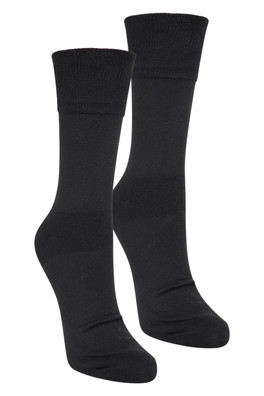 IsoCool Womens Mid-Calf Liner Socks 2-Pack - Black