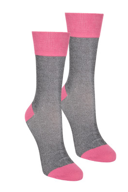 IsoCool Womens Mid-Calf Liner Socks 2-Pack - Pink