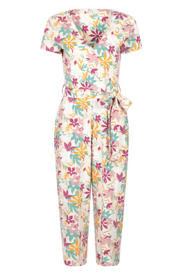 Santorini Womens Wrap Jumpsuit - Beige