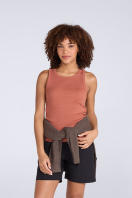 Ribbed Womens Tank Top - Rust