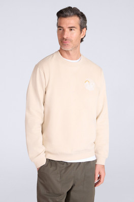 Circle Mountain Crew Neck Sweatshirt - Light Beige