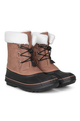 Casual Kids Adaptive Lace Up Snow Boot - Tan