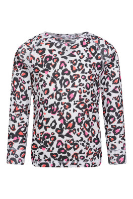 Talus Printed Kids Baselayer Top - Coral