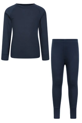 Talus Kids Plain Base Layer Set - Navy