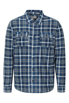 Rye Mens Check Fleece Shirt - Blue
