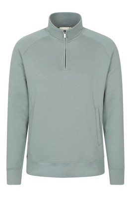 Bamburgh Mens Half Zip Jumper - Pale Green