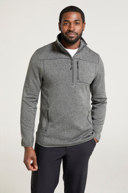 Helford Men's Half Zip Fleece - Charcoal