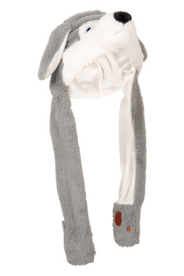 Cuddly Kids Wolf Trapper Hat with Moveable Ears - Grey