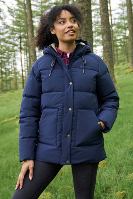 Manta Womens Sherpa Lined Insulated Jacket - Navy