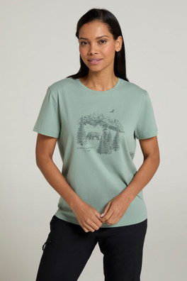 Forest Bear Womens Loose Fit T-Shirt - Khaki