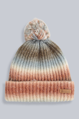 Mia Lined Ombre Beanie - Brown