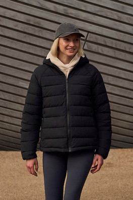 Light Cloud Cosi Hooded Womens Padded Jacket - Jet Black