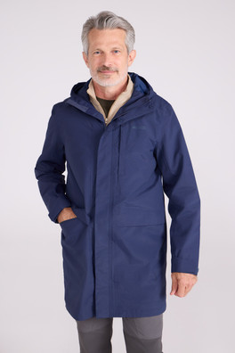 Scope Mens Long Waterproof Jacket - Navy