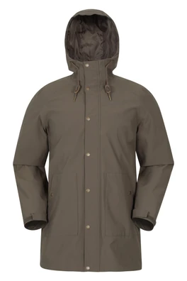 Foxtail Mens Waterproof Long Fleece Lined Jacket - Dark Beige