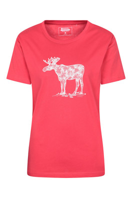 Banff Graphic Womens Relaxed Fit Short Sleeve Tee - Red