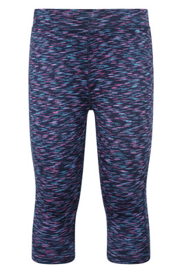 Kayleigh Space Dye Kids Cropped Leggings - Indigo