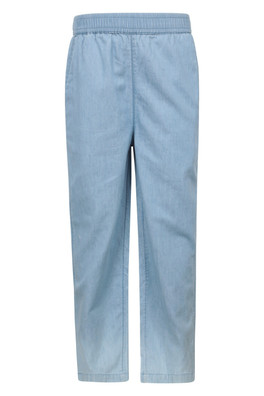 Heather Kids Chambray Trousers - Blue