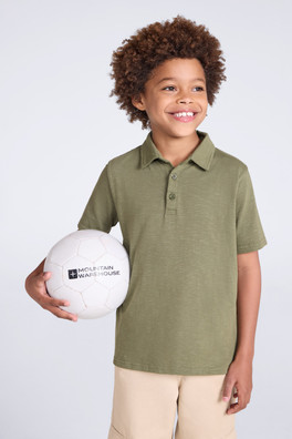 Slub Kids Polo Shirt - Green