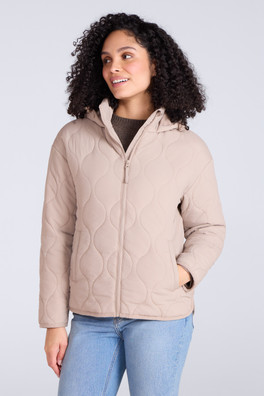 Flora Womens Padded Jacket - Beige