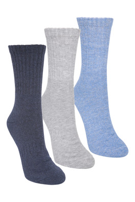 Quarter Length Womens Walking Sock 3-Pack - Indigo