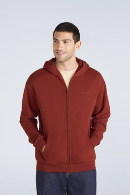 Icon Mens Logo Zip Through Hoodie - Dark Red
