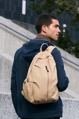 Front Zip Backpack 17L - Beige