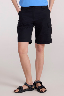 Coast Stretch Cargo Womens Shorts - Black