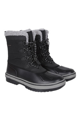 Pinnacle Mens Waterproof Thermal Snow Boots - Black
