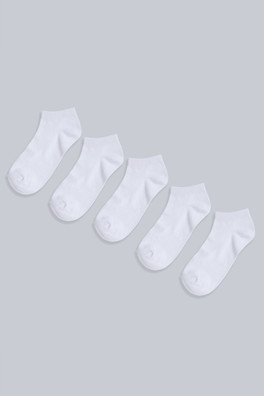 Casey Cotton Rich Trainer Socks- 5 Pack - White