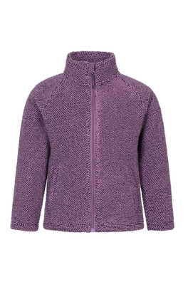 Ash Kids Melanged Full Zip Fleece - Dark Purple