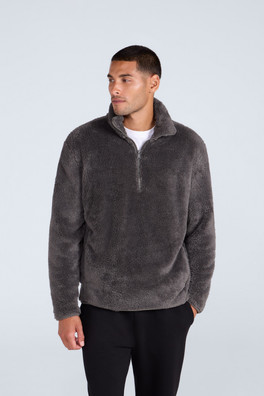 Teddy Mens Half Zip Fleece - Khaki