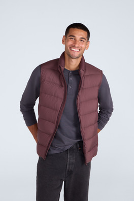 Mens Lightweight Down Gilet - Dark Burgundy