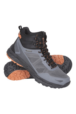 Crusade Mens Lightweight Waterproof Walking Boots - Black