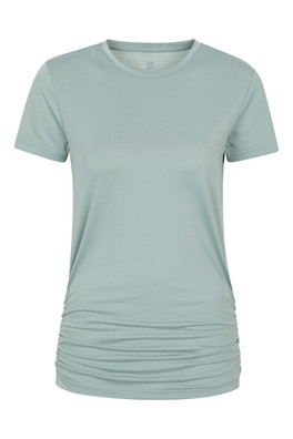 Active Womens Ruched Longline T-Shirt - Khaki