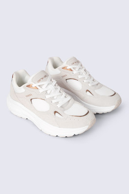 Ezra Womens Every Day Leather Trainers - Beige
