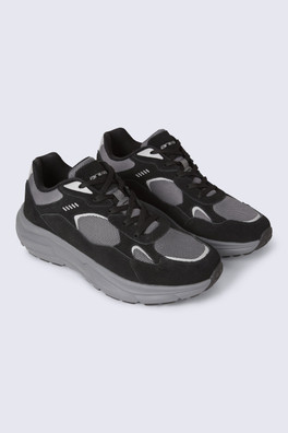 Ezra Mens Everyday Leather Trainer - Dark Grey