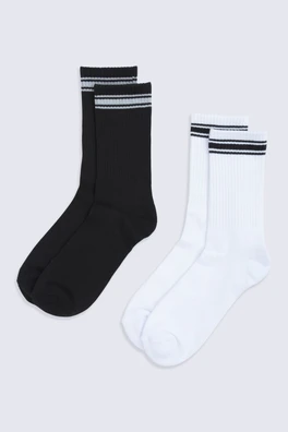 Active Mid Calf Socks - 2 Pack - White