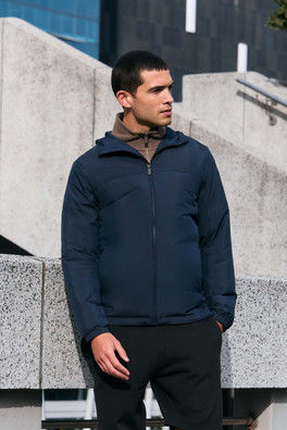 Animal Sunrise Mens Light Packable Travel Jacket - Navy