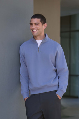 Sid Mens Half-Zip Sweat - Blue
