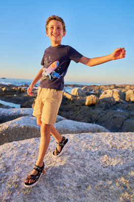 Shark Attack Kids Short Sleeve T-Shirt - Dark Blue