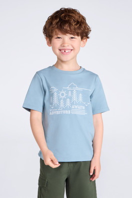 Adventure Awaits Kids Short Sleeve Tee - Pale Blue