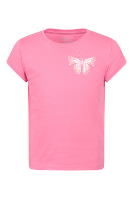 Butterly Kids Short Sleeve T-Shirt - Bright Pink